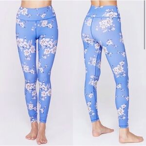 Spiritual‎ Gangster Intent Floral Leggings Blue XS NWT